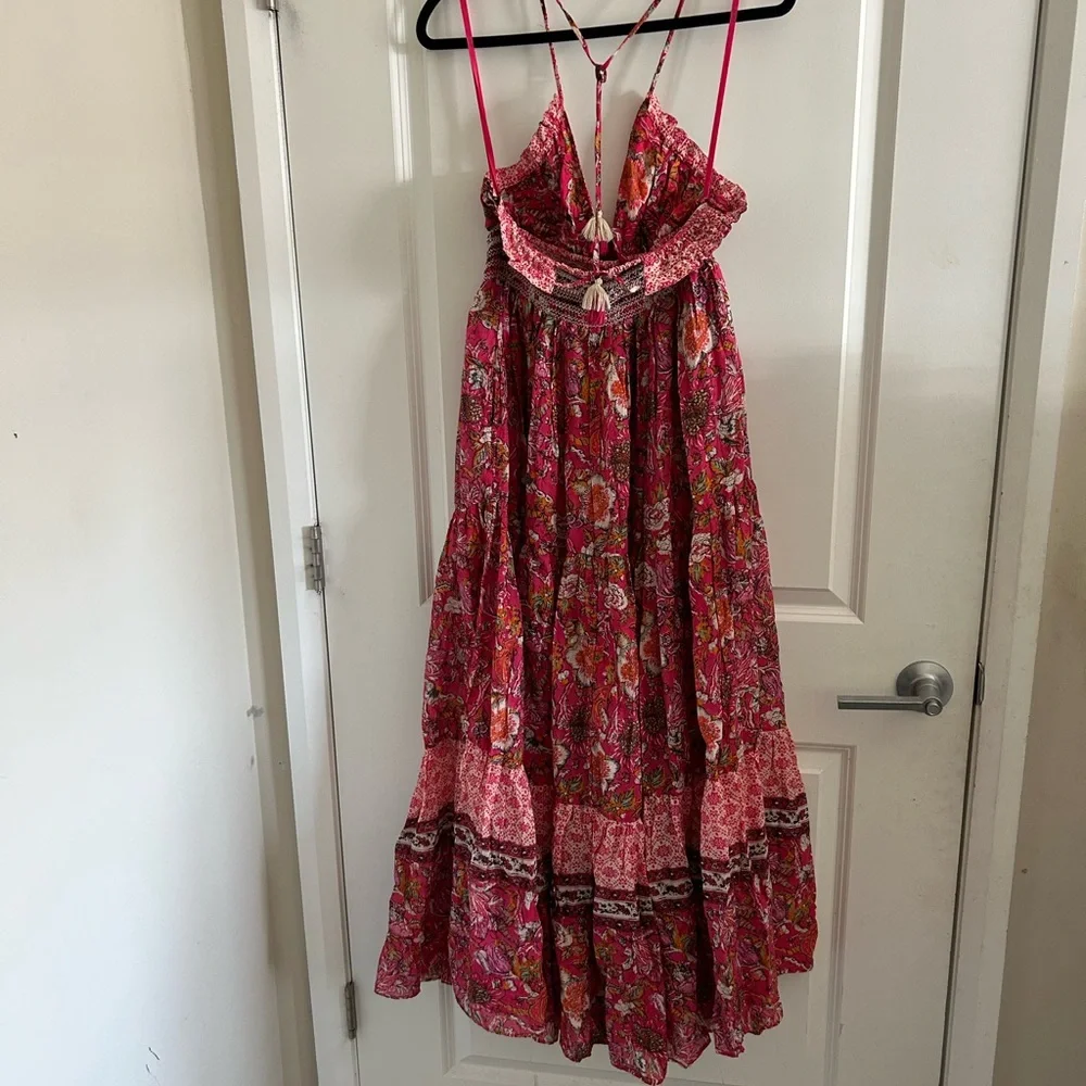 Free People Pink and Cream Floral Smocked Tank - Picture 4 of 12